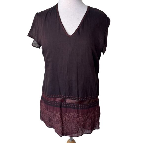 NITYA Embroidered Indian Inspired Blouse 100% Cotton Size 40 - Picture 1 of 9